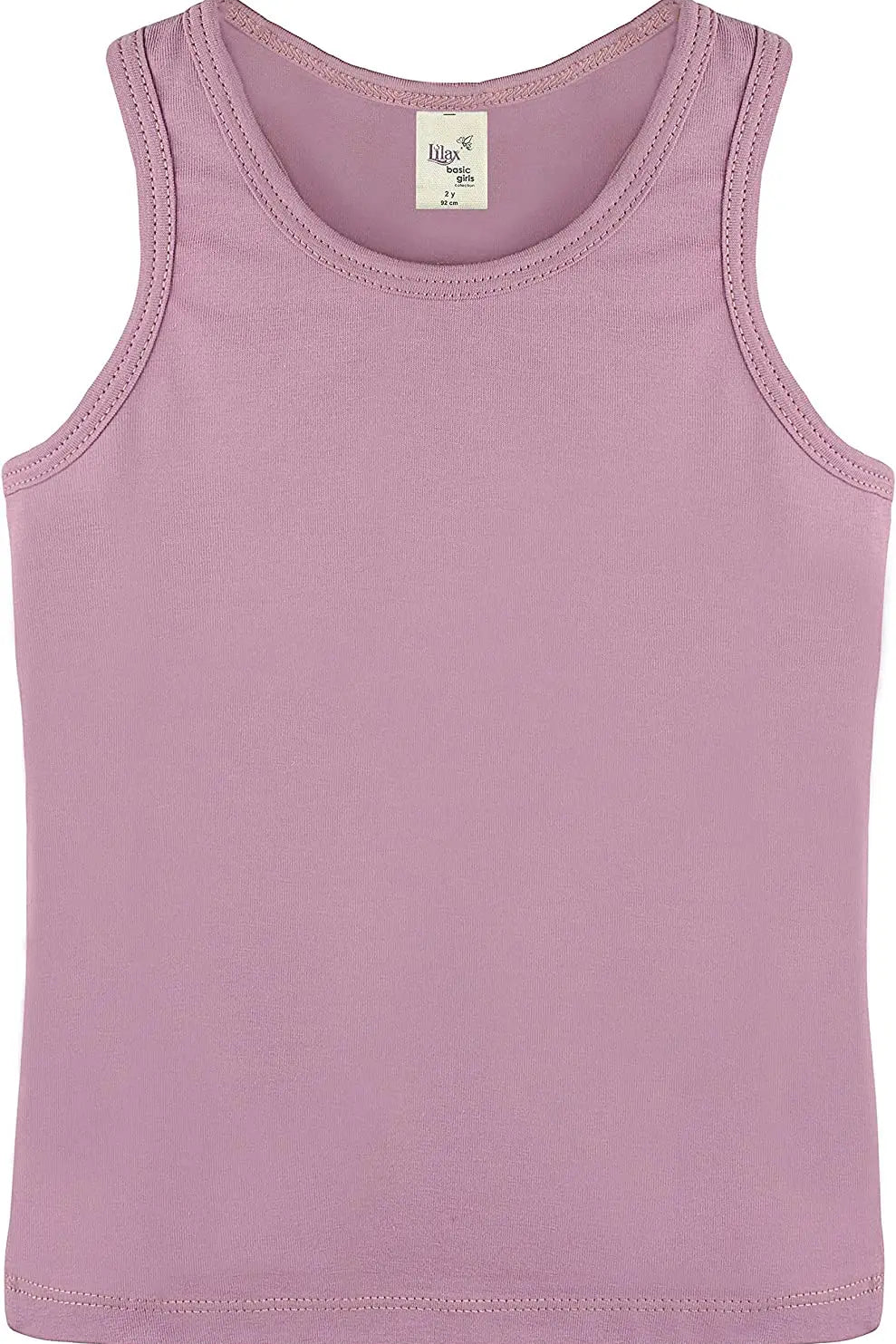 Girls' Soft Solid Cotton Blend Racerback Tank Top / 5 to 7 Years LILAX