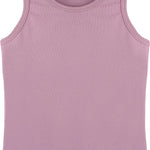 Girls' Soft Solid Cotton Blend Racerback Tank Top / 5 to 7 Years LILAX