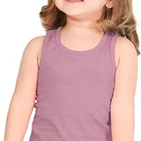 Girls' Soft Solid Cotton Blend Racerback Tank Top / 5 to 7 Years LILAX