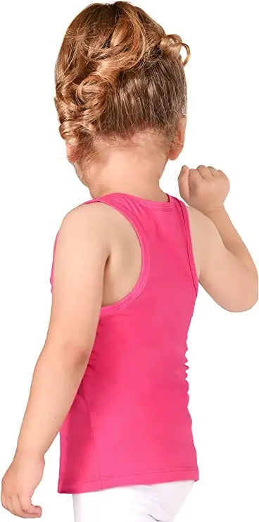 Girls' Soft Solid Cotton Blend Racerback Tank Top / 5 to 7 Years LILAX