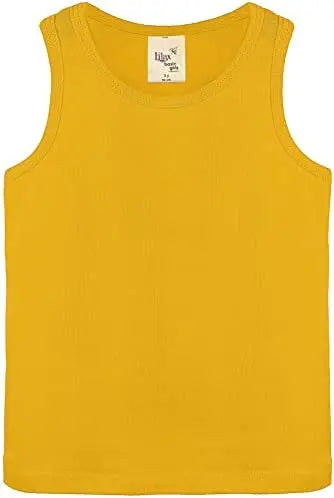 Girls cotton basic solid racerbank tanktop; best for baby girl clothes & christmas gift ideas