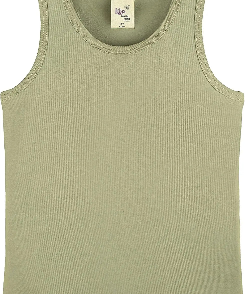 Girls cotton basic solid racerbank tanktop; best for baby girl clothes & christmas gift ideas