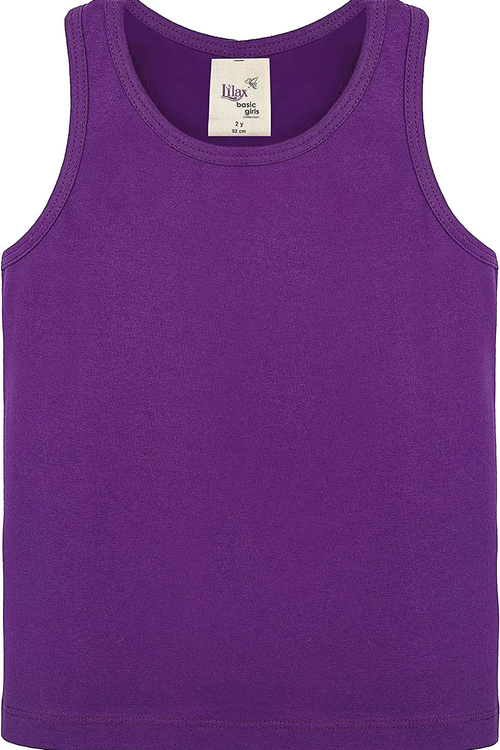 Girls' Soft Solid Cotton Blend Racerback Tank Top / 5 to 7 Years LILAX