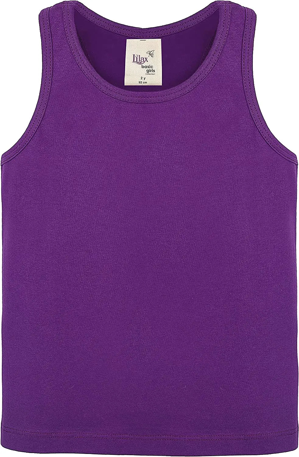 Girls' Soft Solid Cotton Blend Racerback Tank Top / 5 to 7 Years LILAX