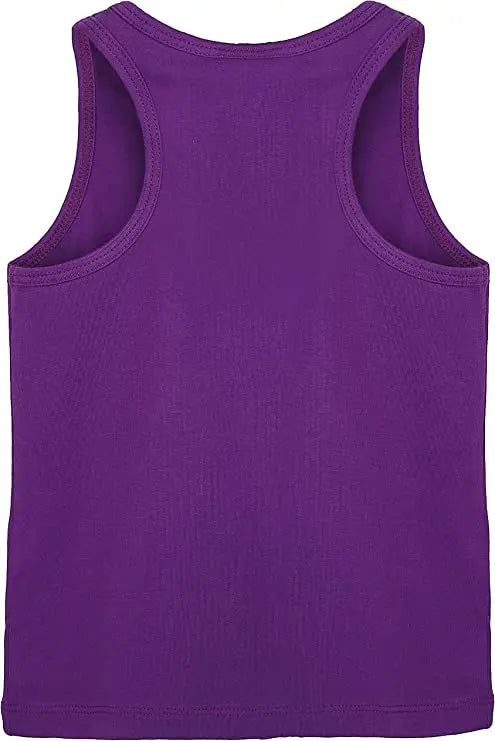 Girls' Soft Solid Cotton Blend Racerback Tank Top / 5 to 7 Years LILAX