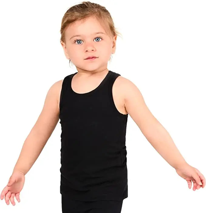 Girls cotton basic solid racerbank tanktop; best for baby girl clothes & christmas gift ideas