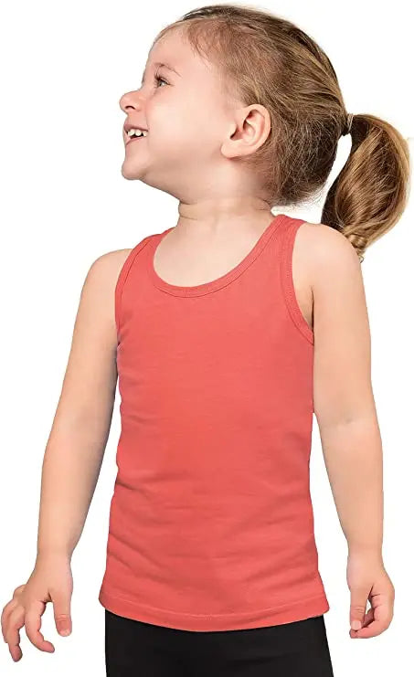 Girls cotton basic solid racerbank tanktop; best for baby girl clothes & christmas gift ideas