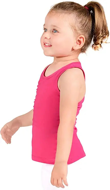 Girls cotton basic solid racerbank tanktop; best for baby girl clothes & christmas gift ideas