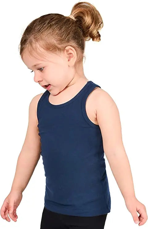 Girls cotton basic solid racerbank tanktop; best for baby girl clothes & christmas gift ideas