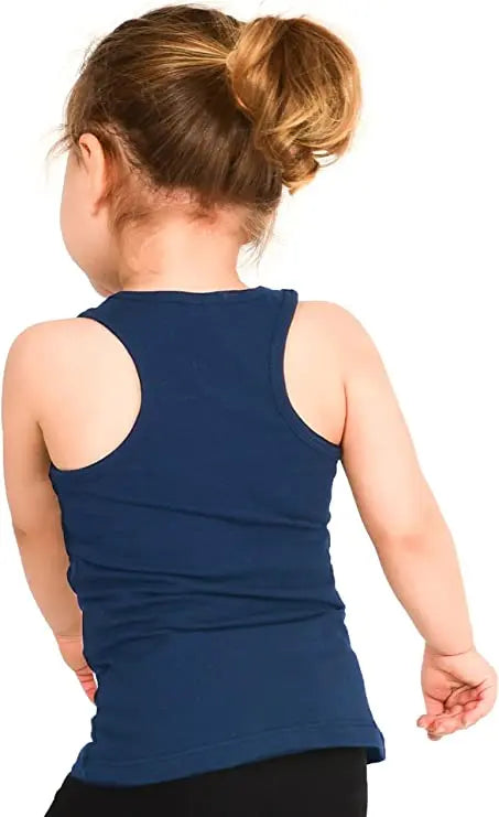 Girls cotton basic solid racerbank tanktop; best for baby girl clothes & christmas gift ideas