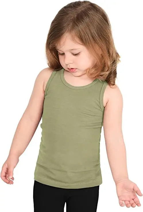 Girls cotton basic solid racerbank tanktop; best for baby girl clothes & christmas gift ideas