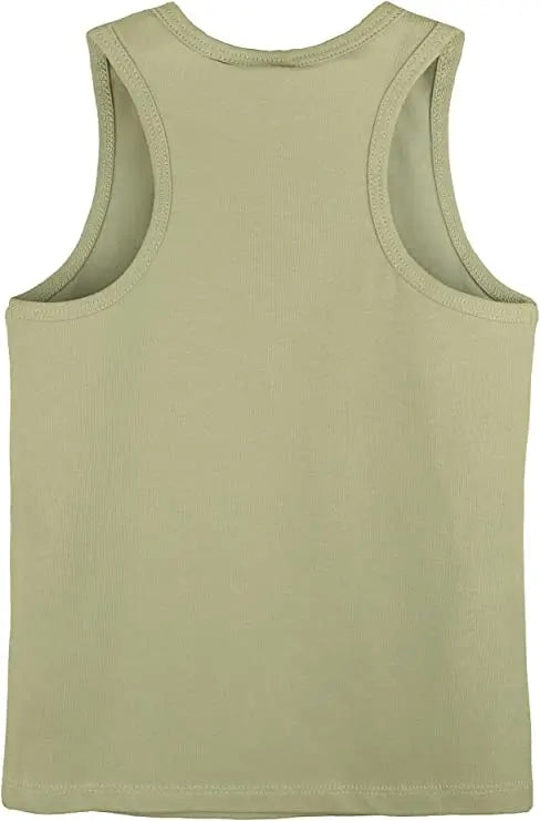 Girls cotton basic solid racerbank tanktop; best for baby girl clothes & christmas gift ideas