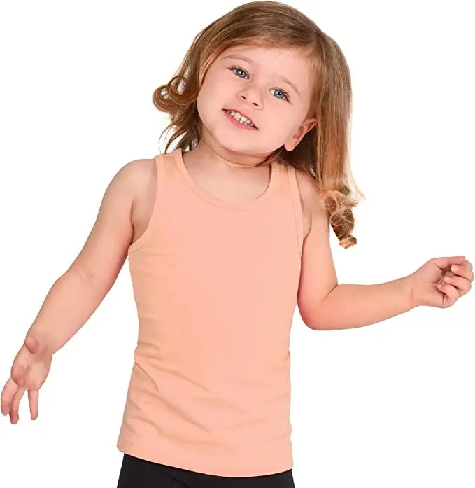 Girls cotton basic solid racerbank tanktop; best for baby girl clothes & christmas gift ideas