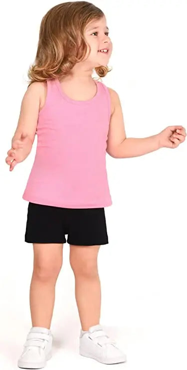 Girls cotton basic solid racerbank tanktop; best for baby girl clothes & christmas gift ideas