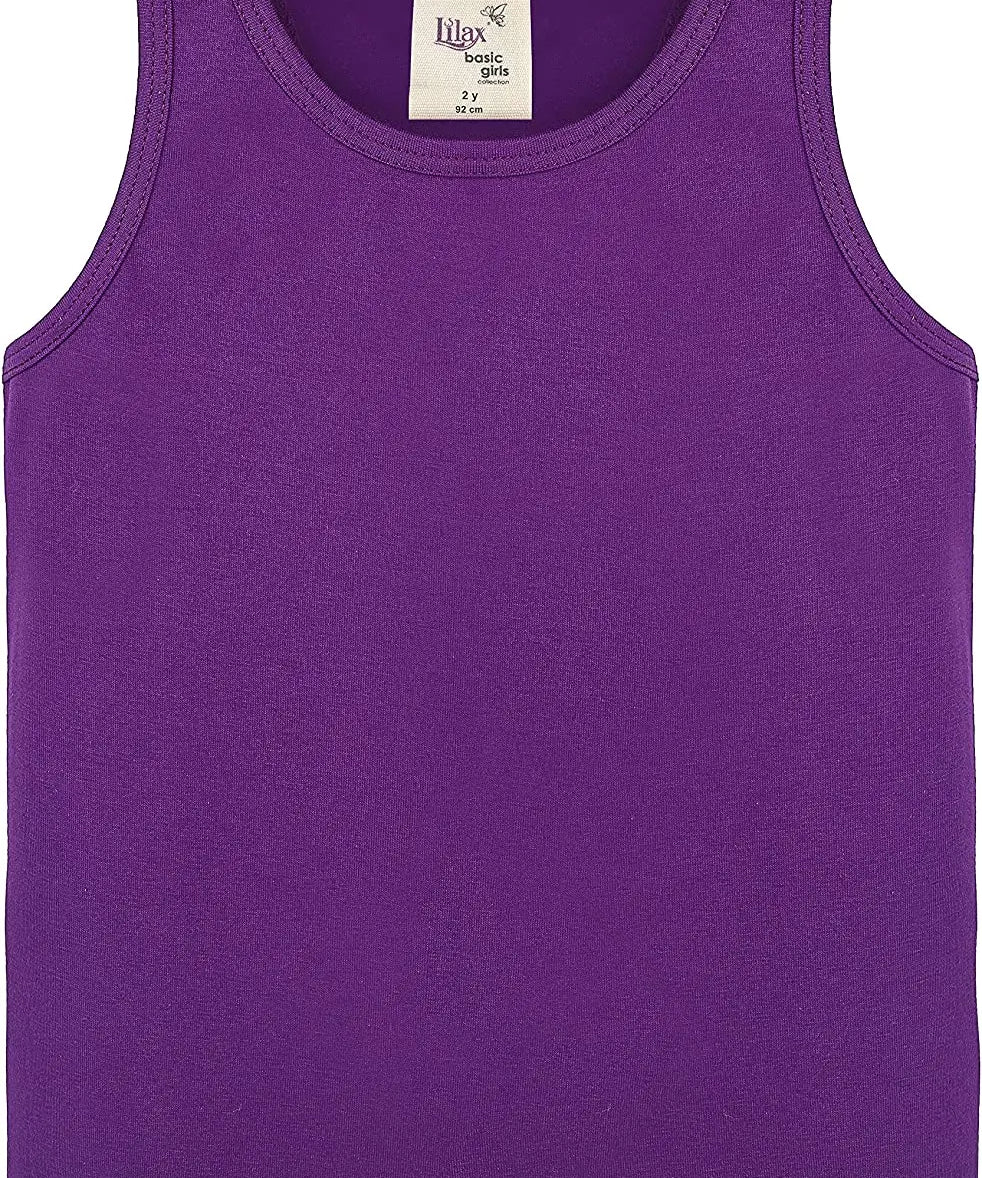 Girls cotton basic solid racerbank tanktop; best for baby girl clothes & christmas gift ideas