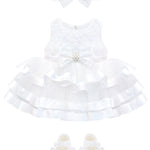 Charming Floral Lace Dress with Layered Tulle Tutu Gown Set for Girls LILAX