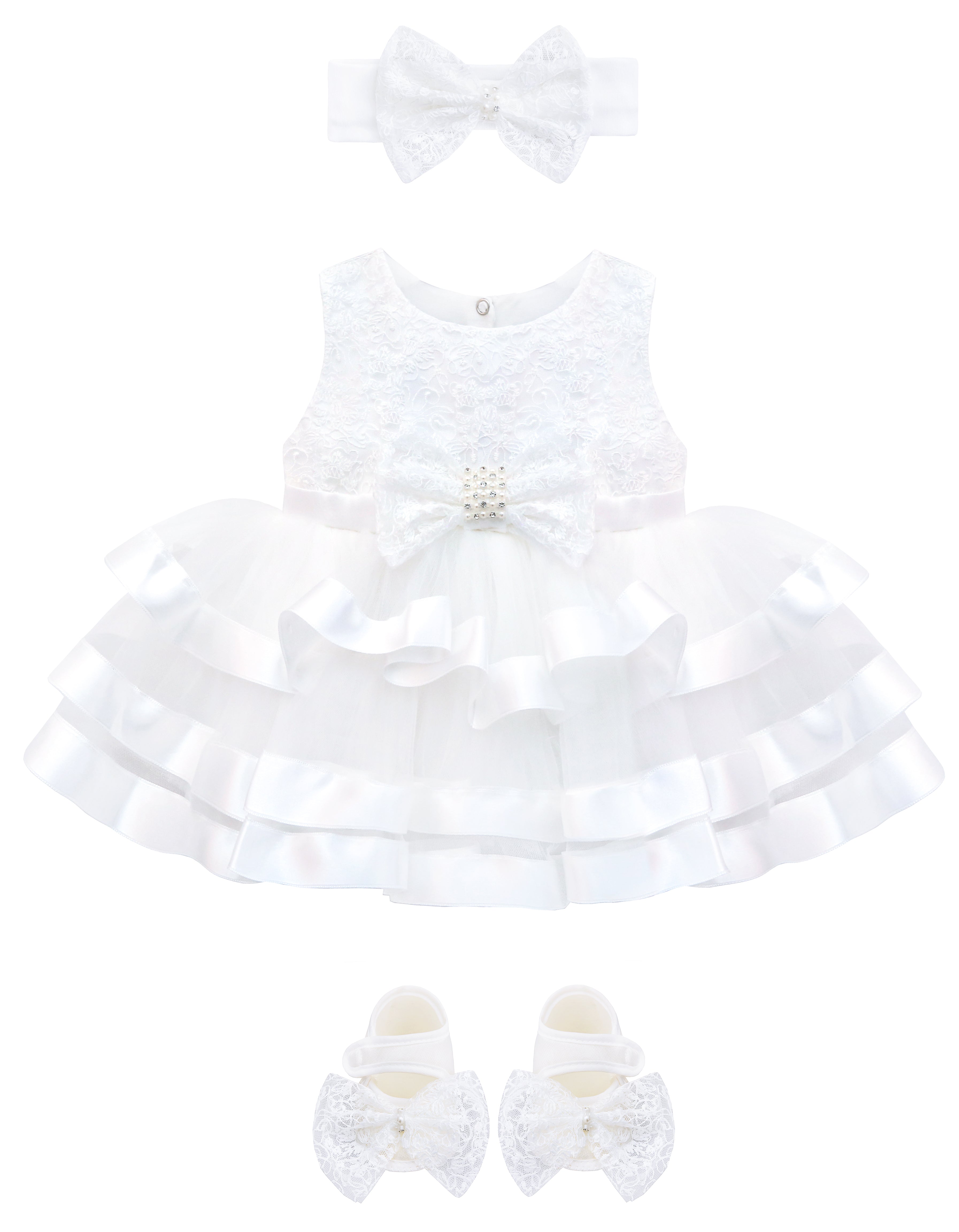 Charming Floral Lace Dress with Layered Tulle Tutu Gown Set for Girls LILAX