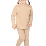 Girls cotton solid basic mockneck t-shirt and leggings set; perfect for baby girl clothes & christmas gift ideas