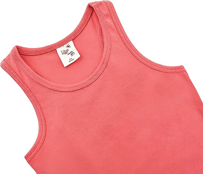 Girls' Soft Solid Cotton Blend Racerback Tank Top / 11-12 Years LILAX