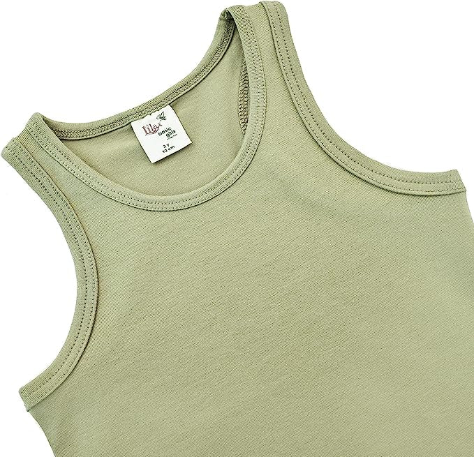 Girls' Soft Solid Cotton Blend Racerback Tank Top / 11-12 Years LILAX