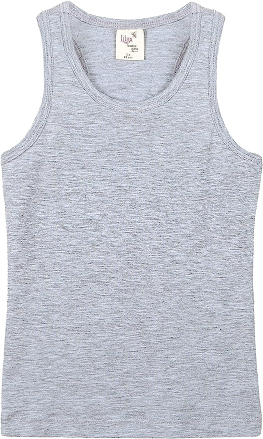 Girls' Soft Solid Cotton Blend Racerback Tank Top / 11-12 Years LILAX