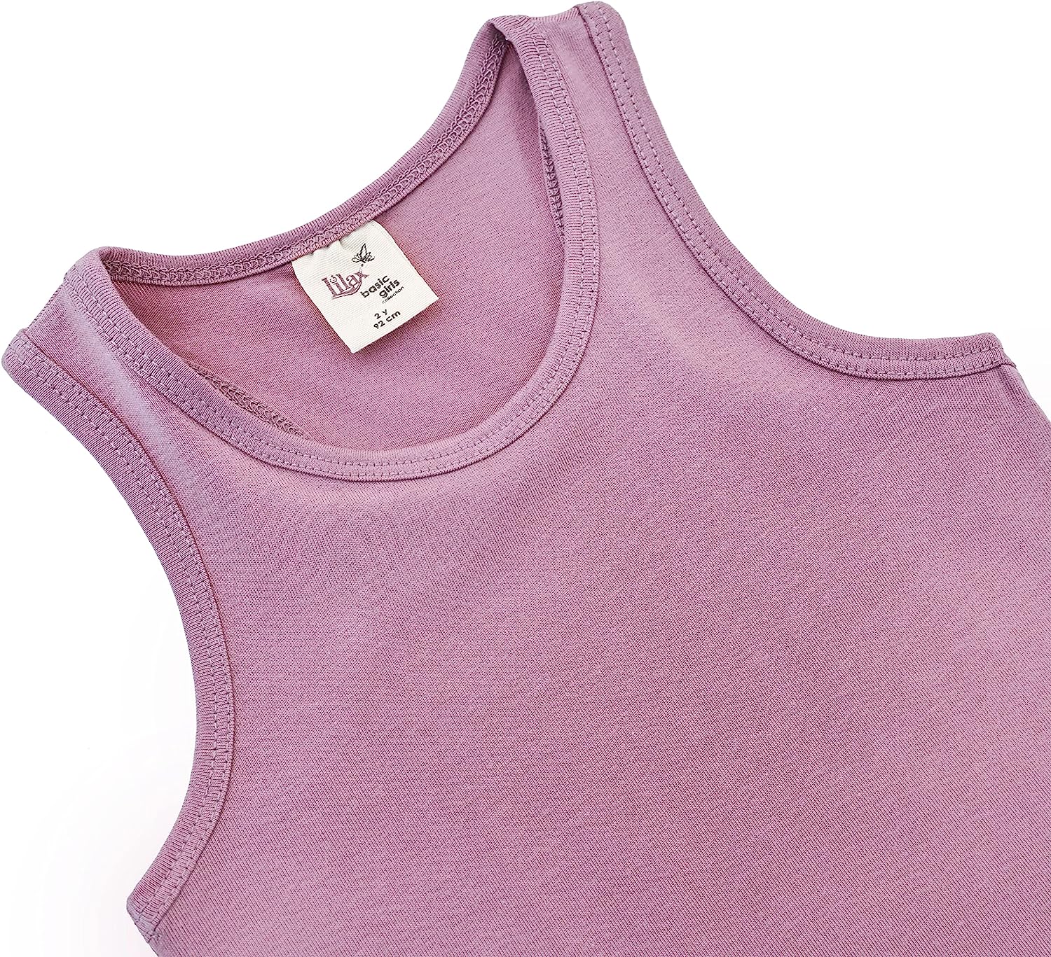 Girls' Soft Solid Cotton Blend Racerback Tank Top / 11-12 Years LILAX