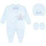 Baby Boy Newborn Crown Jewels Layette 3 Piece Gift Set