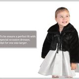 Girls Cozy Faux Fur Bolero Jacket Shrug Flower Girl Dress Coat