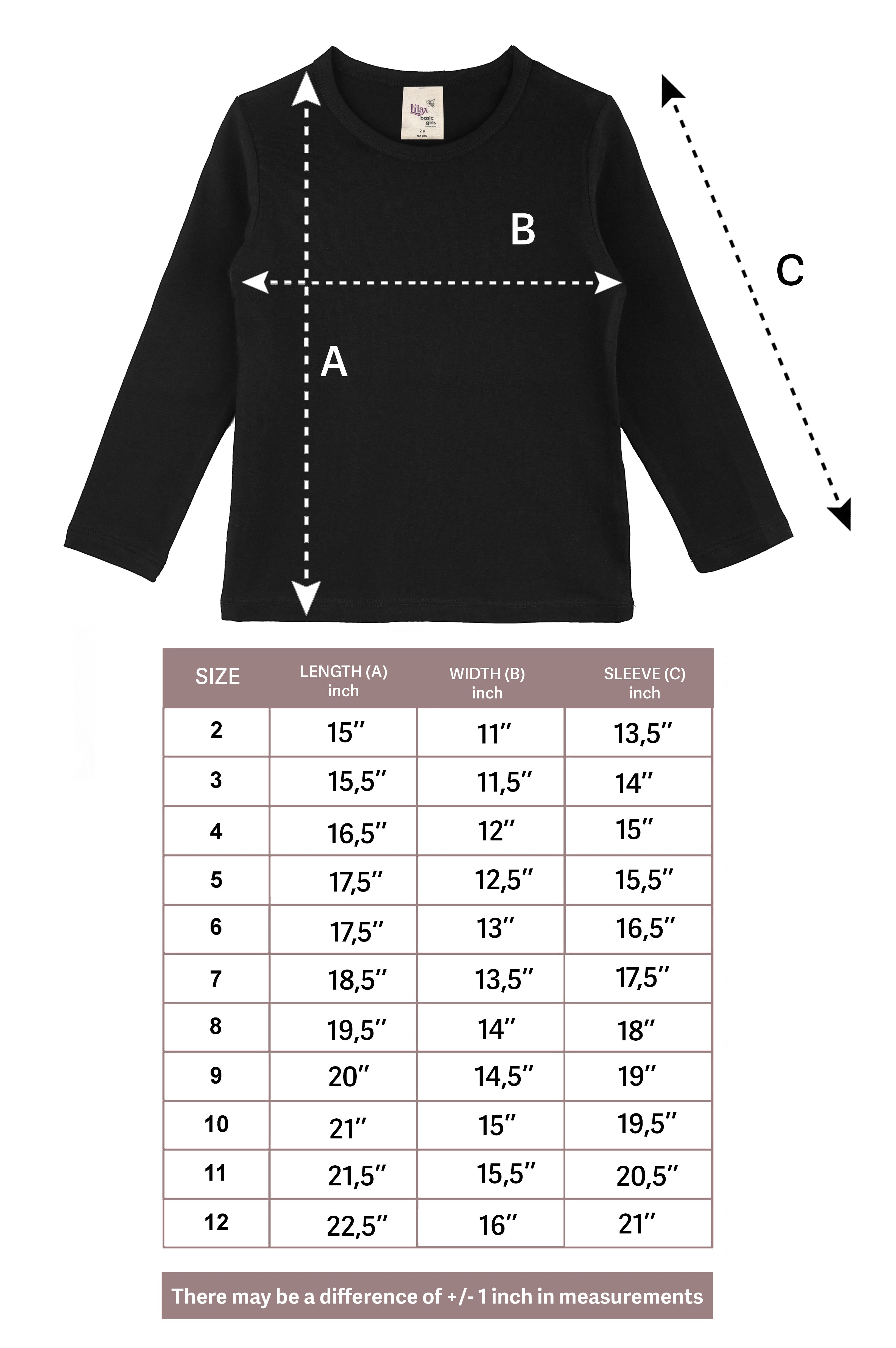 Girls' Basic Crewneck Long Sleeve Cotton T-Shirt / Toddler LILAX