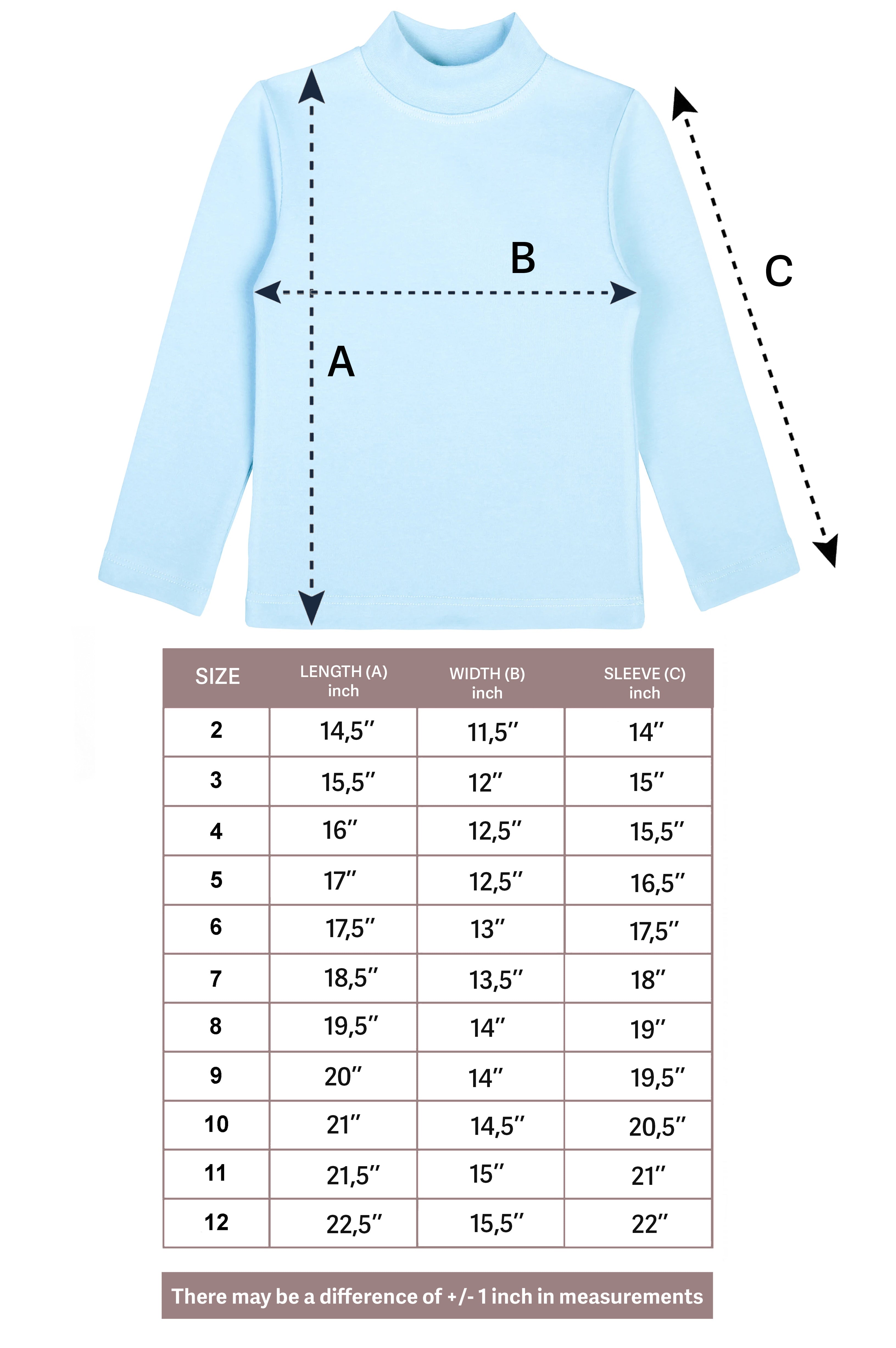 Girls' Basic Mock Turtleneck Long Sleeve Cotton Solid T-Shirt / 9 to 12 Years LILAX