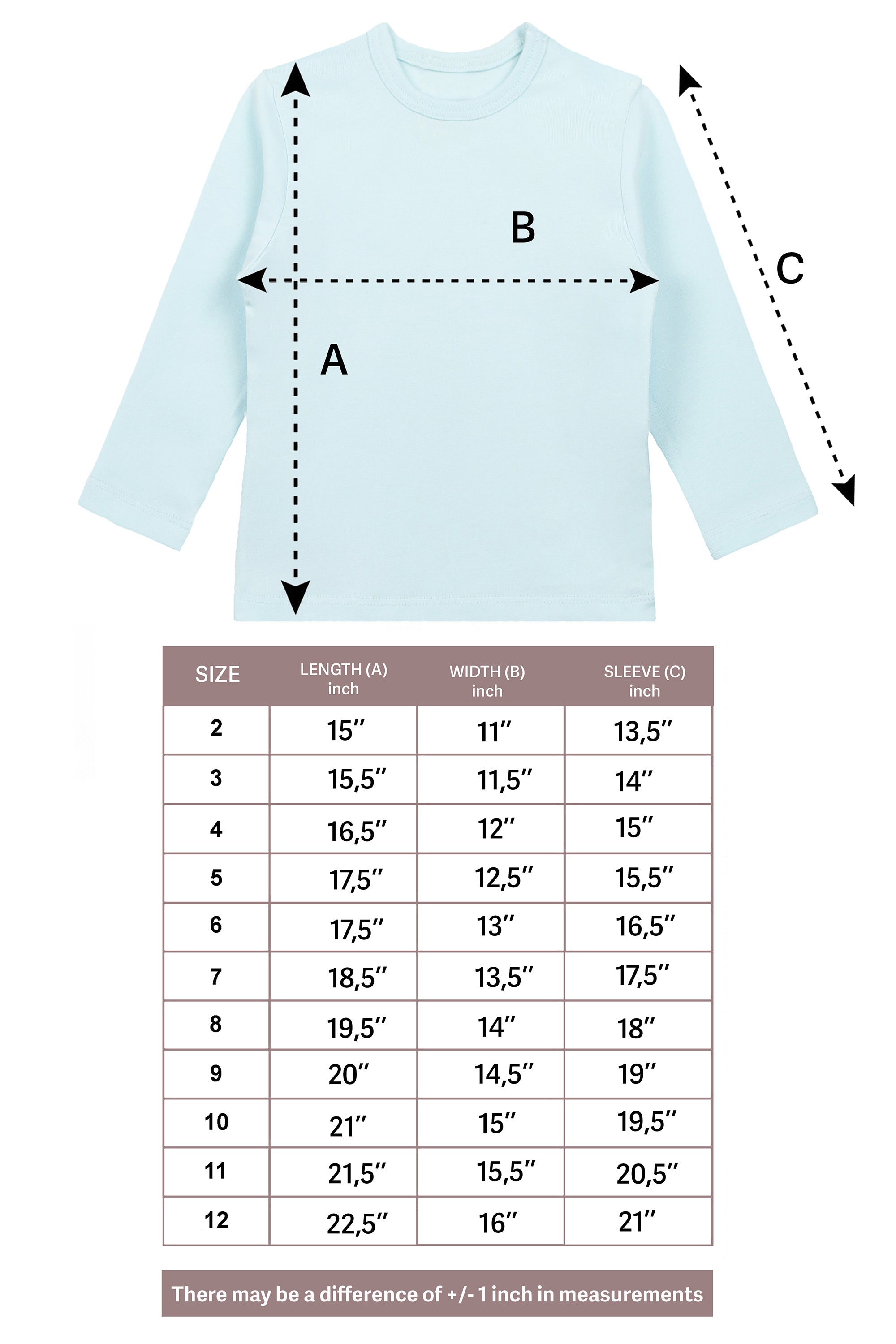 Girls' Basic Crewneck Long Sleeve Cotton T-Shirt / 11-12 Years LILAX