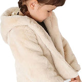 Cozy Girls' Hooded Jacket Faux Fur Winter Coat LILAX