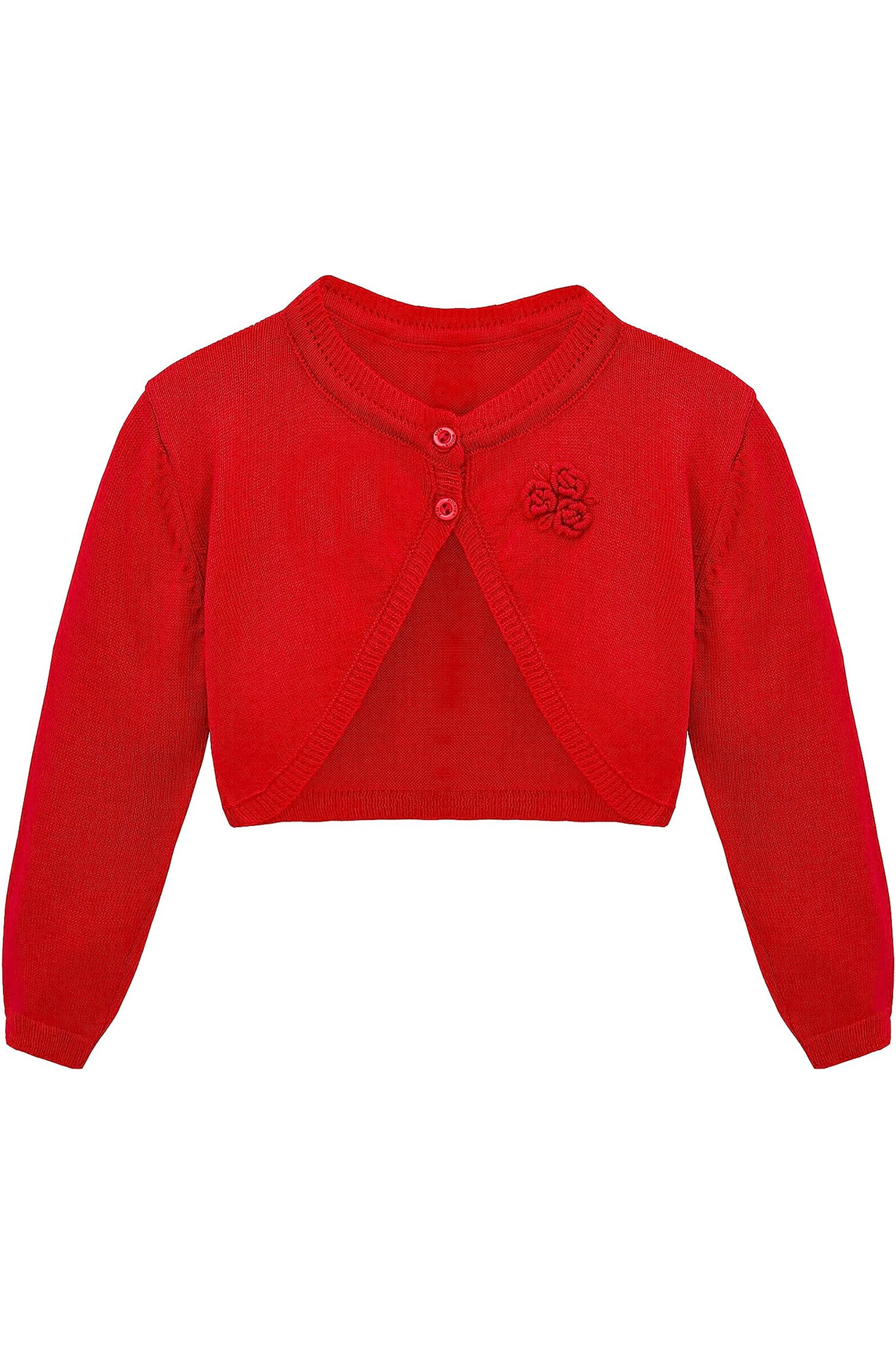 Baby Girls' Button-Up Cardigan Shrug - Long Sleeve Bolero Sweater LILAX