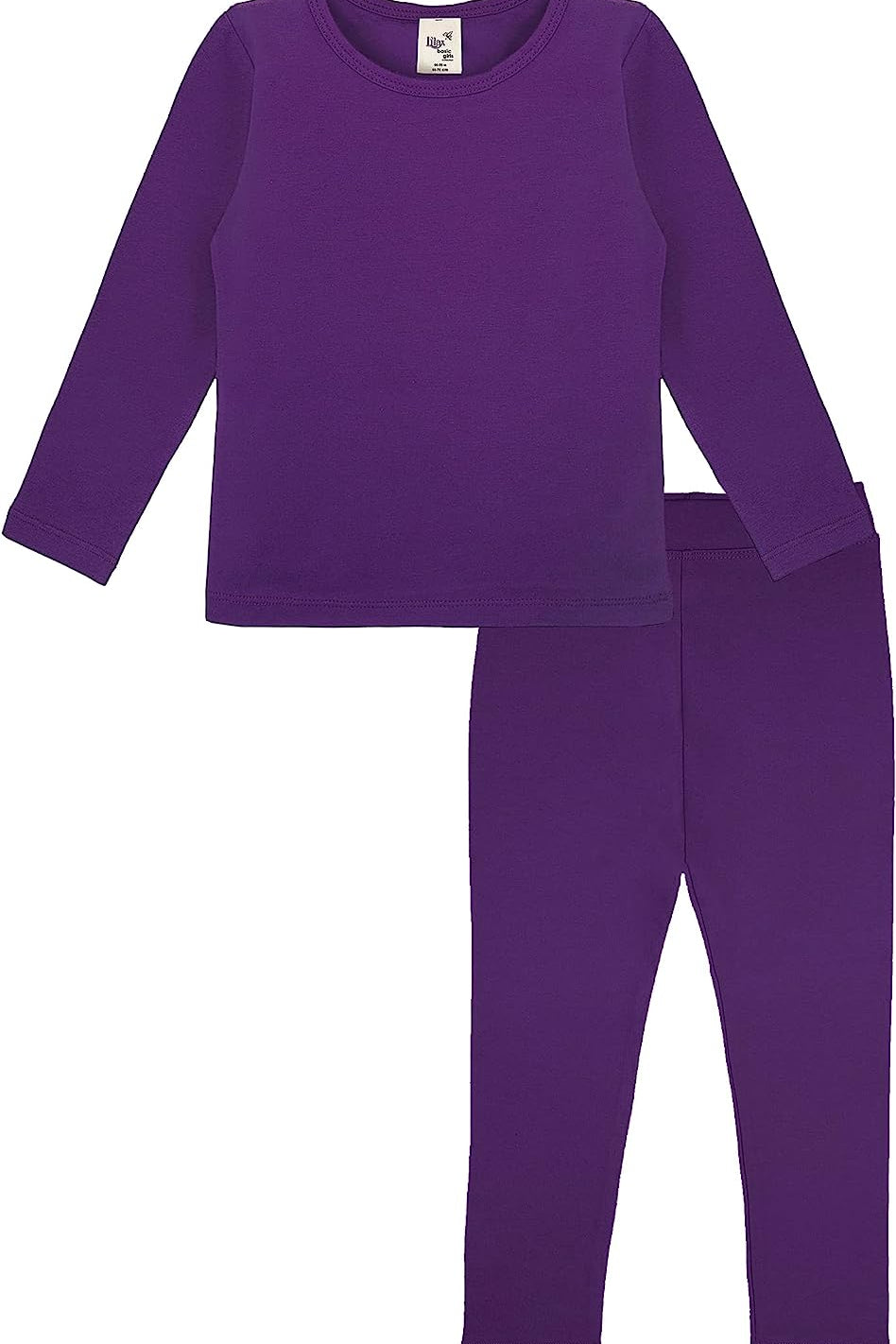 Girls cotton solid basic crewneck t-shirt and leggings set; perfect for baby girl clothes & christmas gift ideas