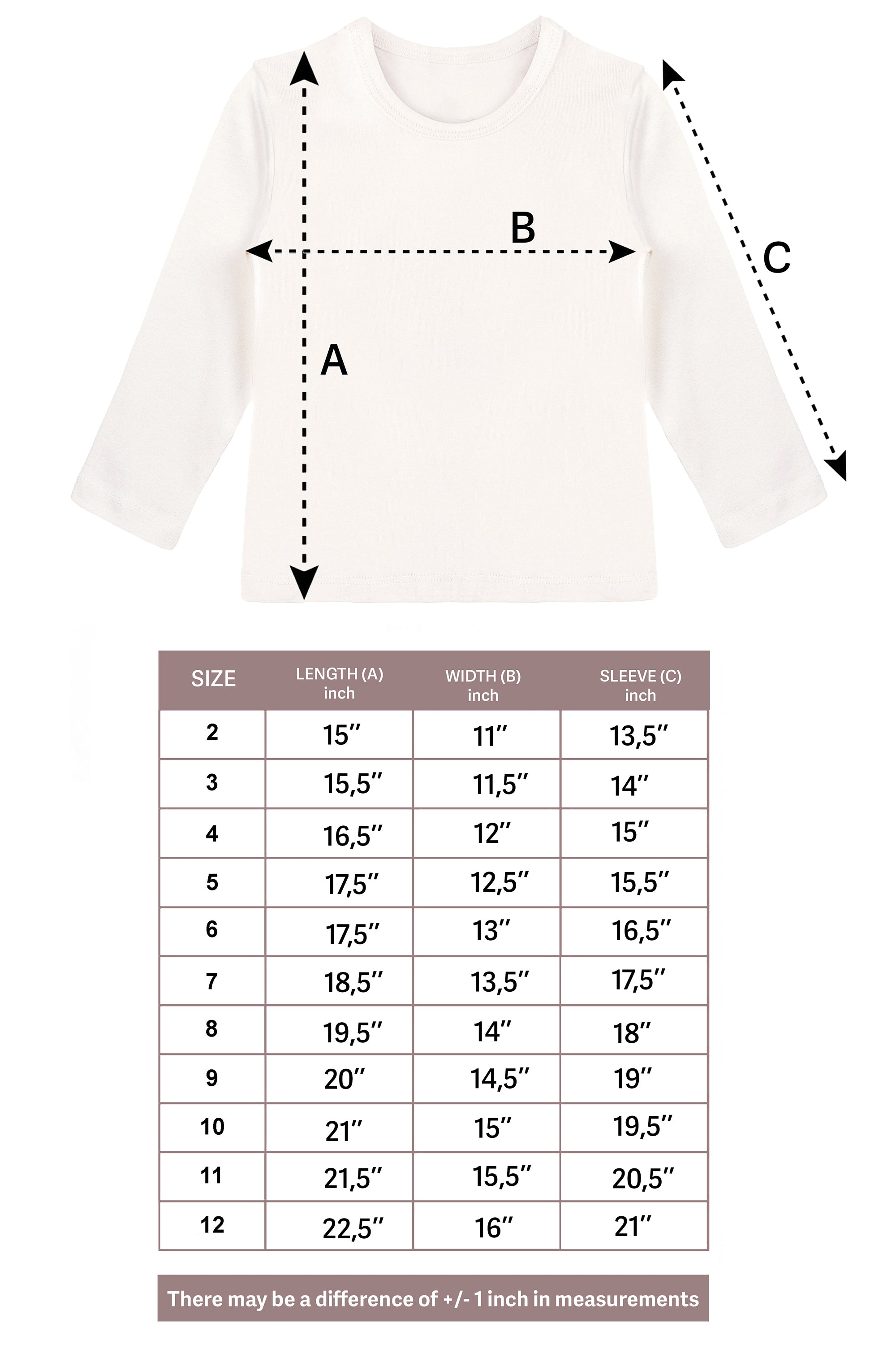 Girls' Basic Crewneck Long Sleeve Cotton T-Shirt / 11-12 Years LILAX