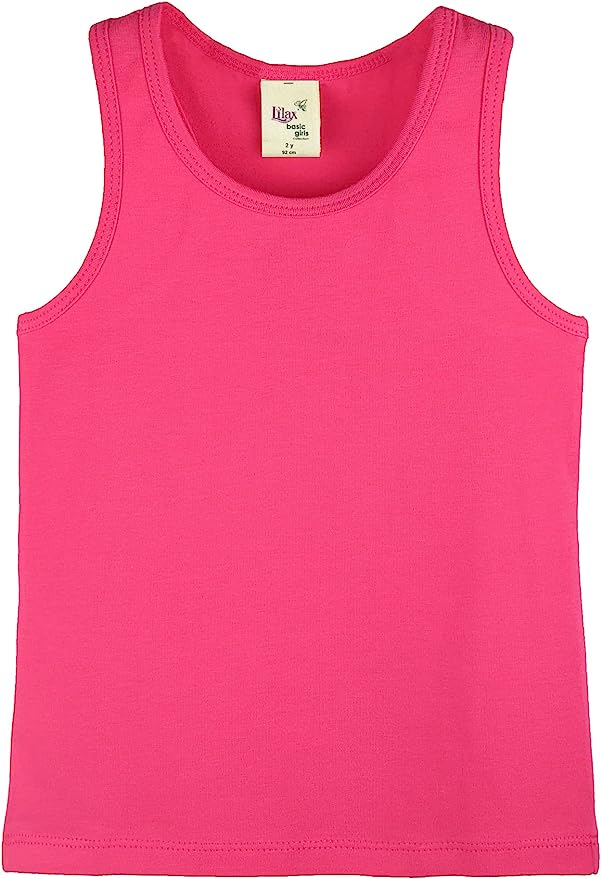 Girls' Soft Solid Cotton Blend Racerback Tank Top / 11-12 Years LILAX