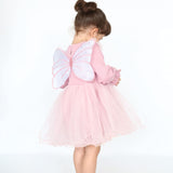 Girl Butterfly Wing Long Sleeve Tulle Party Princess Dress