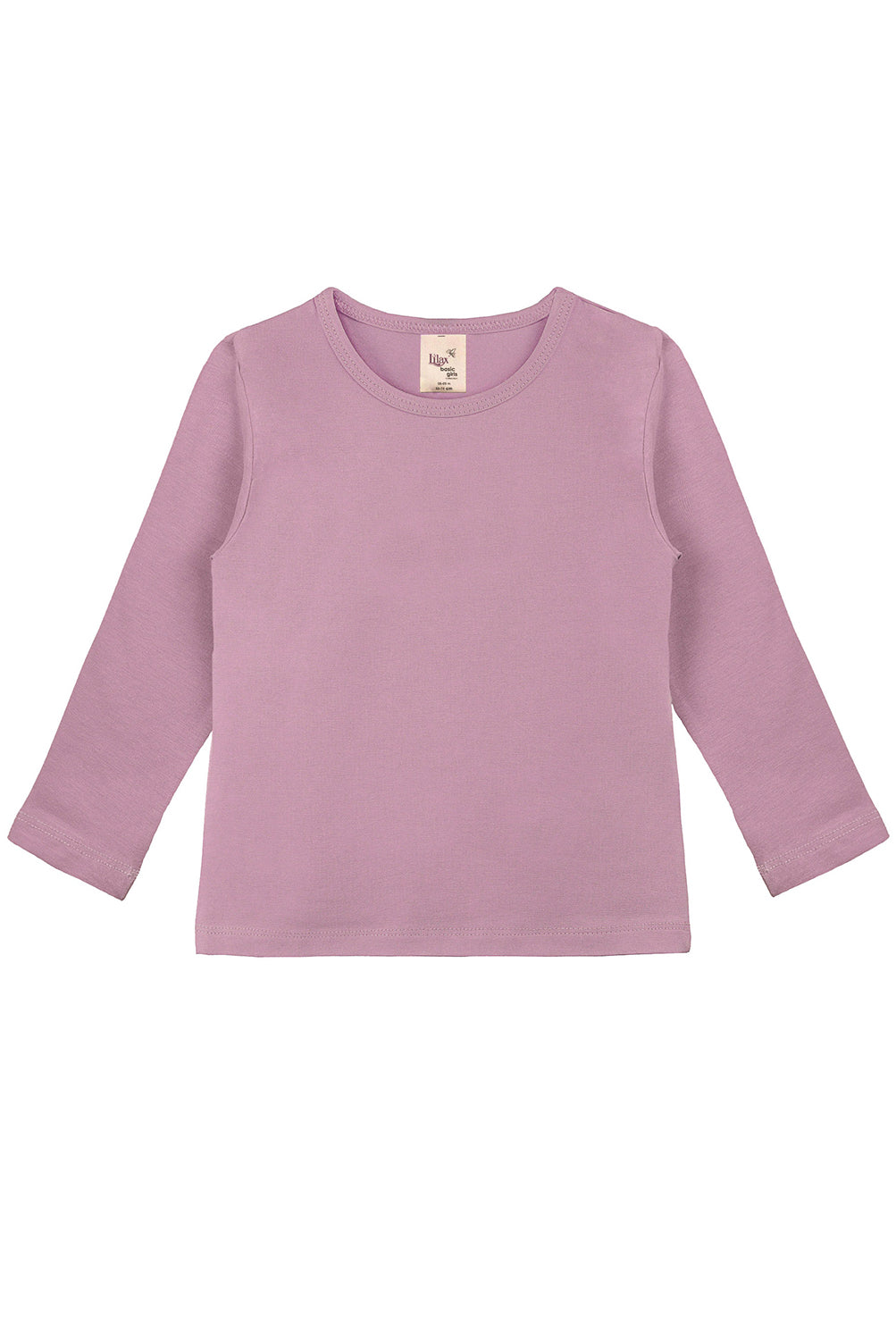 Girls' Basic Crewneck Long Sleeve Cotton T-Shirt / Toddler LILAX