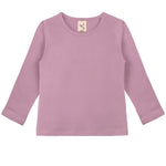 Girls' Basic Crewneck Long Sleeve Cotton T-Shirt