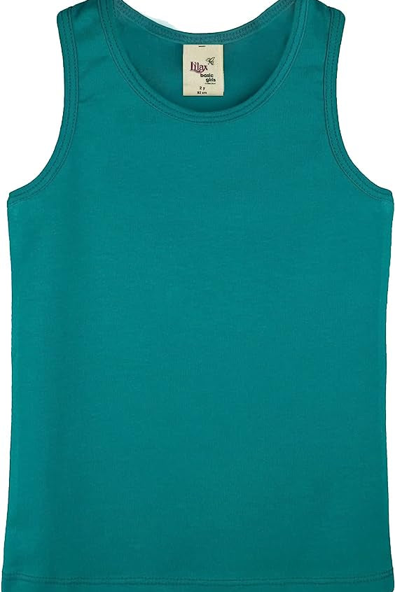 Girls' Soft Solid Cotton Blend Racerback Tank Top / 11-12 Years LILAX