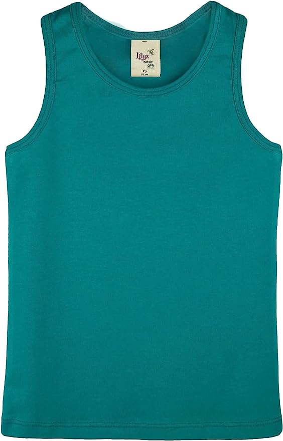 Girls' Soft Solid Cotton Blend Racerback Tank Top / 11-12 Years LILAX