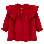 Baby velvet dress with ruffle shouders; perfect for baby girl clothes and Christmas gift ideas  