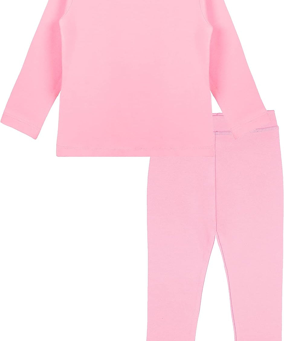 Girls cotton solid basic crewneck t-shirt and leggings set; perfect for baby girl clothes & christmas gift ideas  