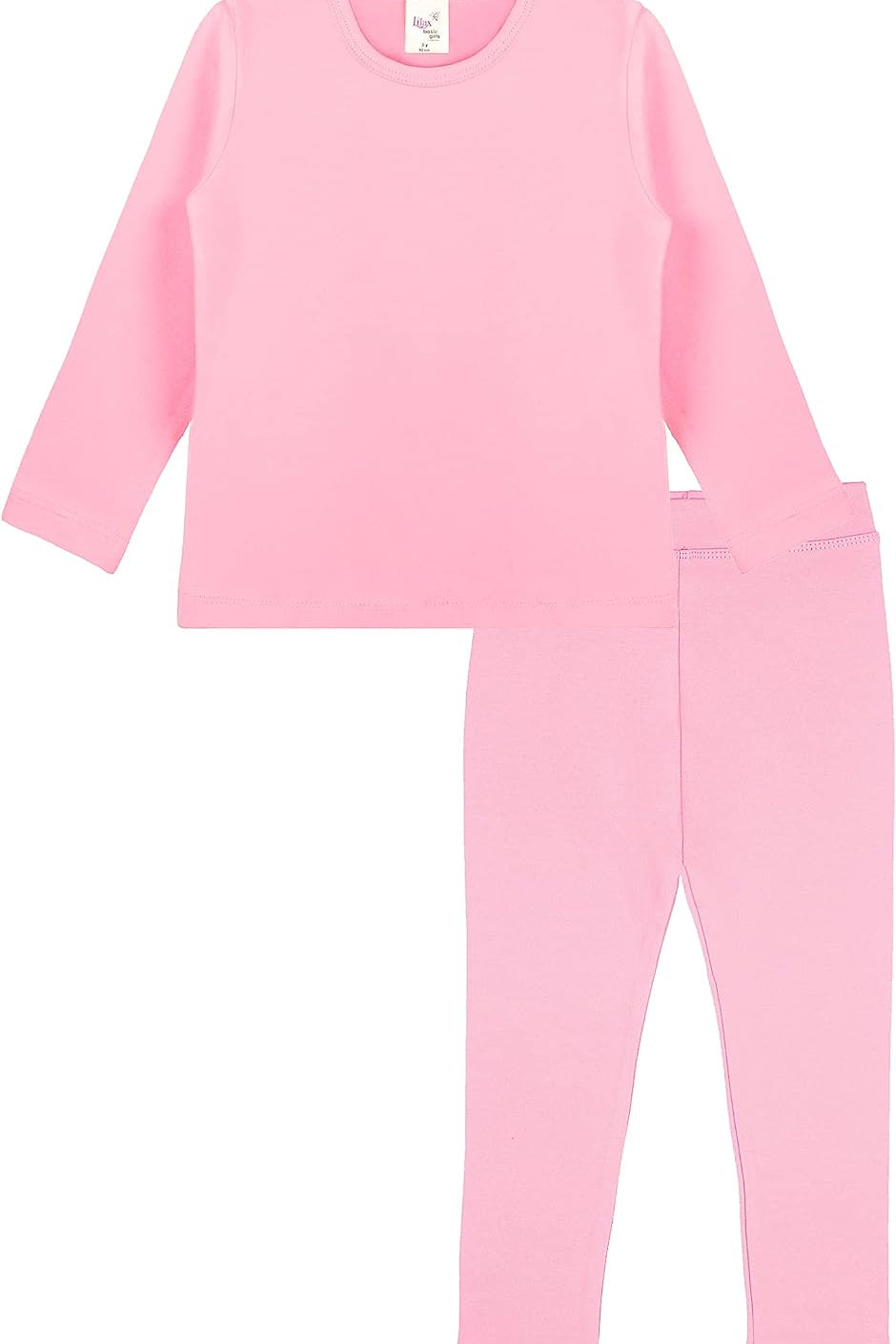 Girls cotton solid basic crewneck t-shirt and leggings set; perfect for baby girl clothes & christmas gift ideas