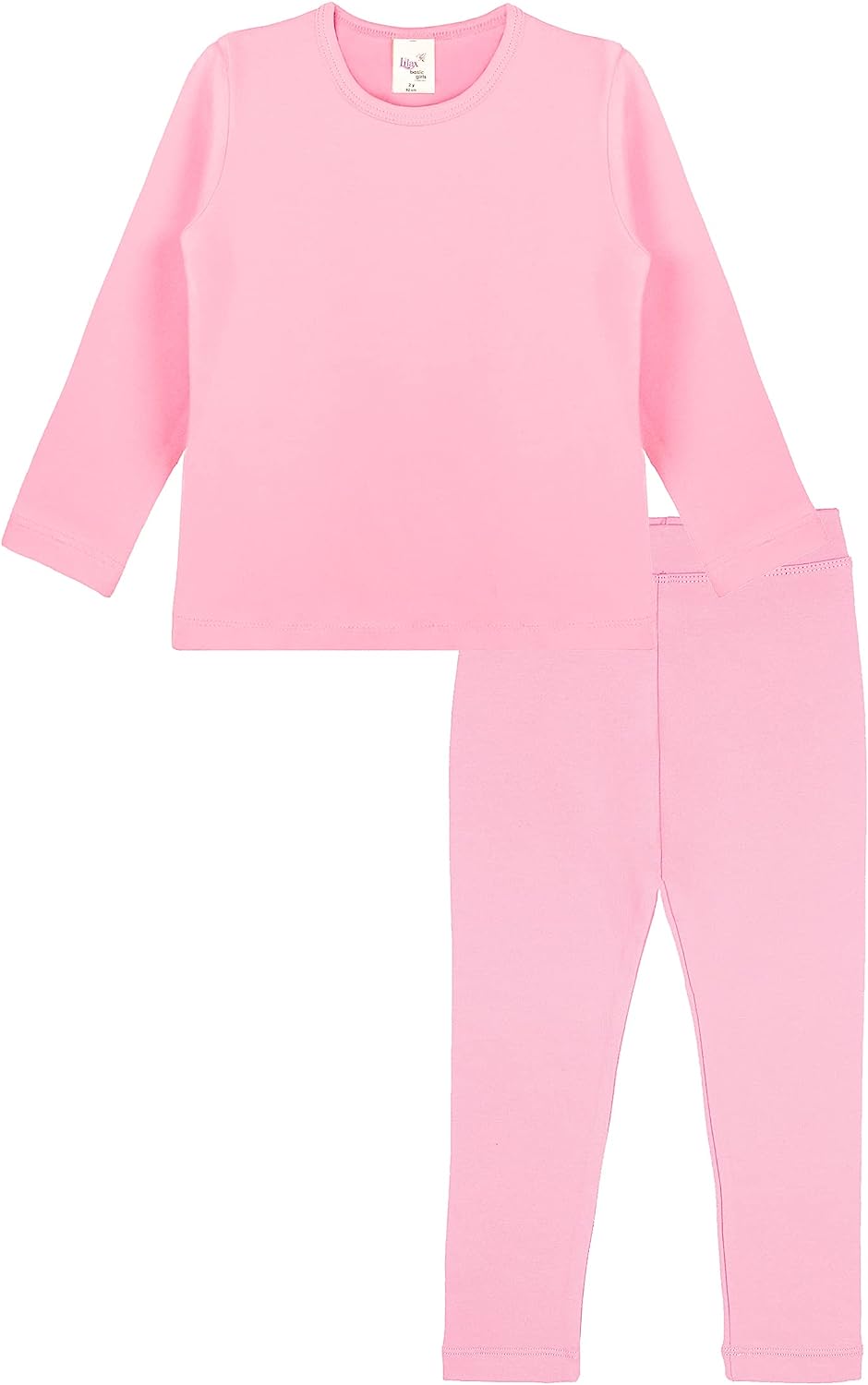 Girls cotton solid basic crewneck t-shirt and leggings set; perfect for baby girl clothes & christmas gift ideas