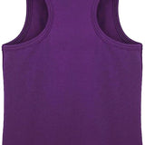 Girls' Soft Solid Cotton Blend Racerback Tank Top / 11-12 Years LILAX