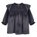 Baby velvet dress with ruffle shouders; perfect for baby girl clothes and Christmas gift ideas  