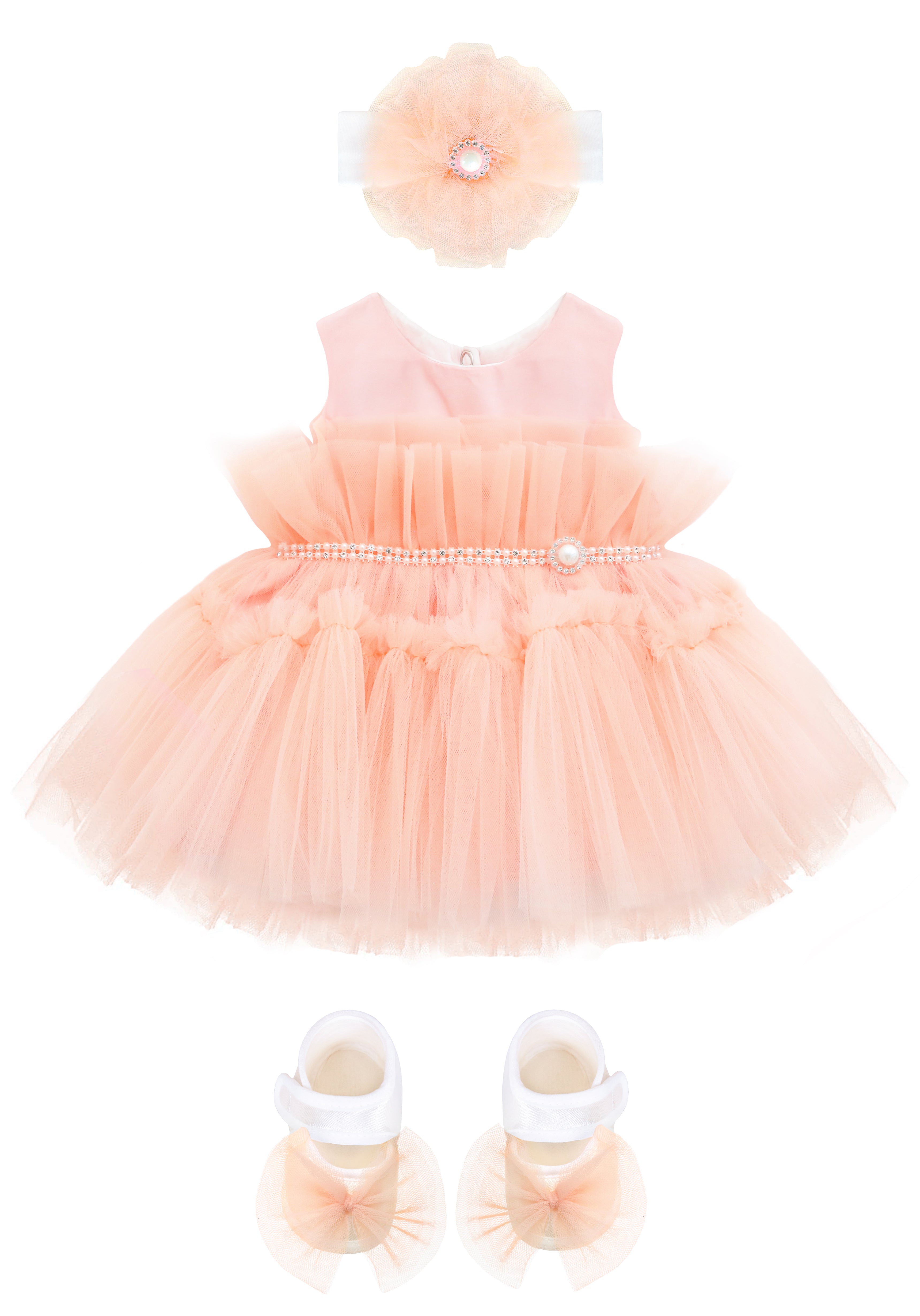 Enchanting Tulle Princess Tutu Bridal Ensemble with Coordinating Shoes and Headband LILAX