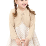 Girls' Bolero Cardigan Shrug Knit Long Sleeve Button Closure LILAX