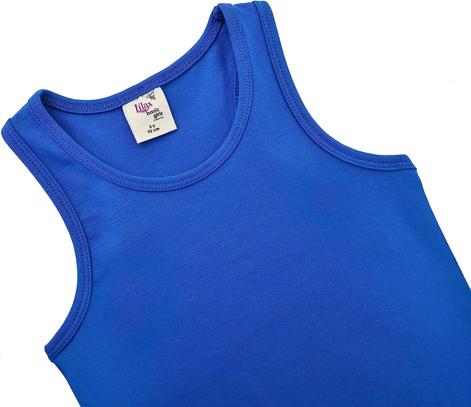 Girls' Soft Solid Cotton Blend Racerback Tank Top / 11-12 Years LILAX